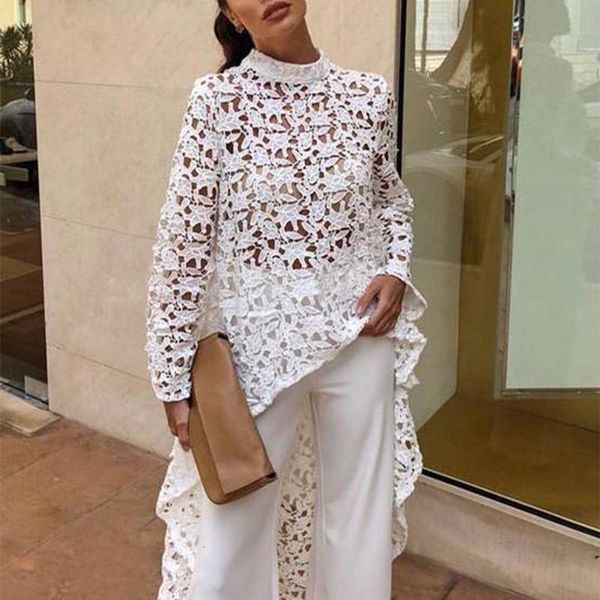 vonda 2021 summer tunic women white lace blouse irregular hem hollow blouse beach blusas casual shirts plus size
vonda 2021 summer tunic women white lace blouse irregular hem hollow blouse beach blusas casual shirts plus size