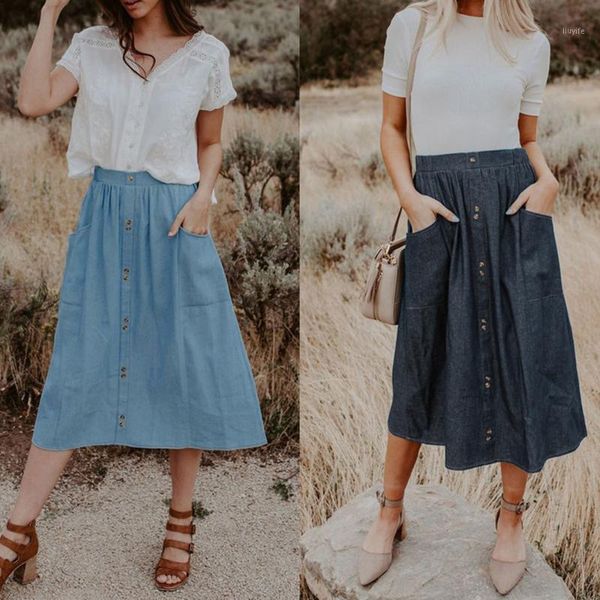 vintage solid skirt for women new 2020 fashion single-breasted pocket a line loose mid-calf skirt blue ladies streetwear d301, Black
vintage solid skirt for women new 2020 fashion single-breasted pocket a line loose mid-calf skirt blue ladies streetwear d301, Black