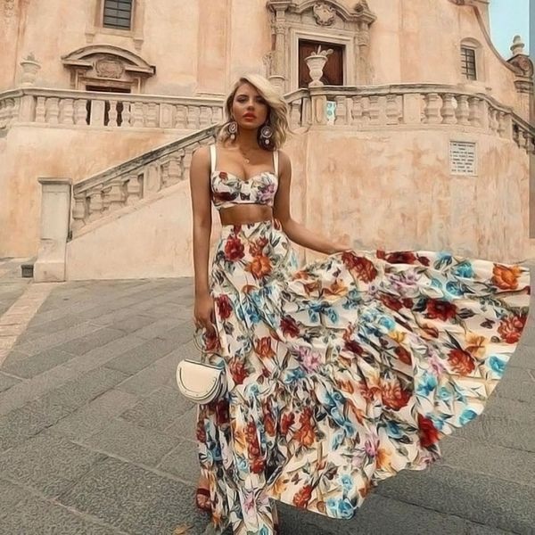 summer floral maxi dress women bohemian style sleeveless 2 piece set dresses vestidos ropa mujer boho chic beach dress plus size y200101, White;black
summer floral maxi dress women bohemian style sleeveless 2 piece set dresses vestidos ropa mujer boho chic beach dress plus size y200101, White;black