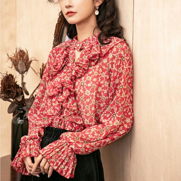 zawfl women floral print oversized summer elegant chiffon blouse bow neckline ruffles sleeve shirt chic blusas mujer camisas c1015, White
zawfl women floral print oversized summer elegant chiffon blouse bow neckline ruffles sleeve shirt chic blusas mujer camisas c1015, White