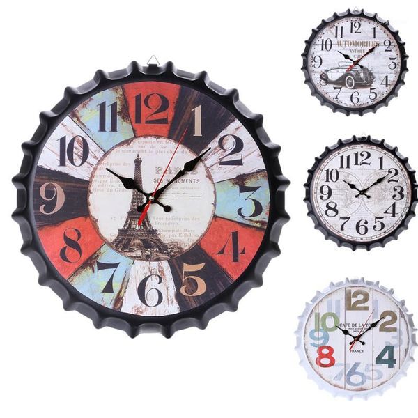 wall clocks metal tin clock creative retro-vintage wine bottle cap silent american trend beer decoration1 
wall clocks metal tin clock creative retro-vintage wine bottle cap silent american trend beer decoration1
