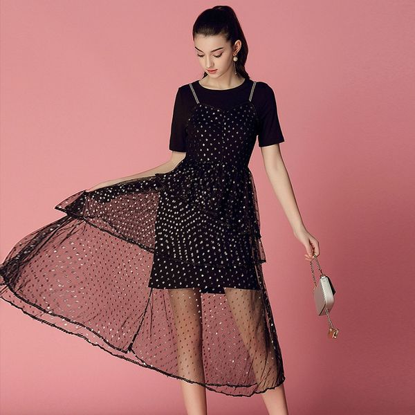spring/summer 2020 new short-sleeved t-shirt polka dot cake gauze suspender suspender skirt dressdress dressskirt two-piece dress rrj8h rrj8, Black;gray
spring/summer 2020 new short-sleeved t-shirt polka dot cake gauze suspender suspender skirt dressdress dressskirt two-piece dress rrj8h rrj8, Black;gray