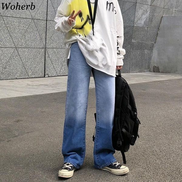 woherb gradient color jeans women femme roupas chic denim casual wide leg patns streetwear straight trousers 2020 clothes 936941, Blue
woherb gradient color jeans women femme roupas chic denim casual wide leg patns streetwear straight trousers 2020 clothes 936941, Blue