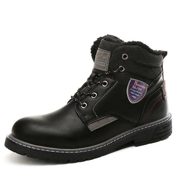 new winter warm fur men's leather ankle waterproof snow outdoor desert comfortable motorcycle boots 201102, Black
new winter warm fur men's leather ankle waterproof snow outdoor desert comfortable motorcycle boots 201102, Black