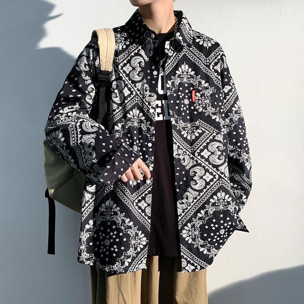 loose men's shirts spring autumn printed cashew flowers casual shirt thin long-sleeved folk-custom oversize male clothes, White;black
loose men's shirts spring autumn printed cashew flowers casual shirt thin long-sleeved folk-custom oversize male clothes, White;black