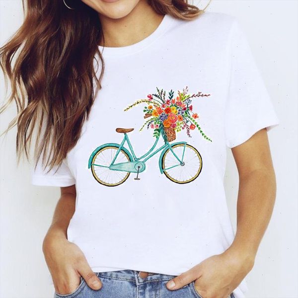t shirts for women 90s floral flower bike cute 90s fashion clothing print lady graphic t shirt ladies female tee shirt, White 
t shirts for women 90s floral flower bike cute 90s fashion clothing print lady graphic t shirt ladies female tee shirt, White