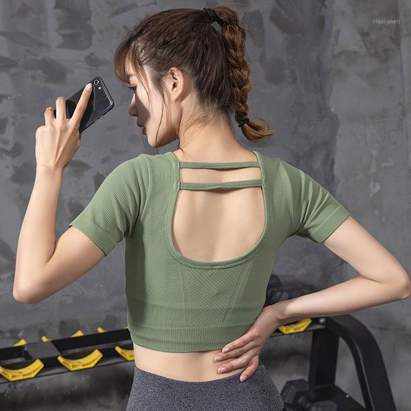yoga outfits summer spot t-shirt fitness women solid color round neck slim back breathable shirt short sleeve1, White;red
yoga outfits summer spot t-shirt fitness women solid color round neck slim back breathable shirt short sleeve1, White;red