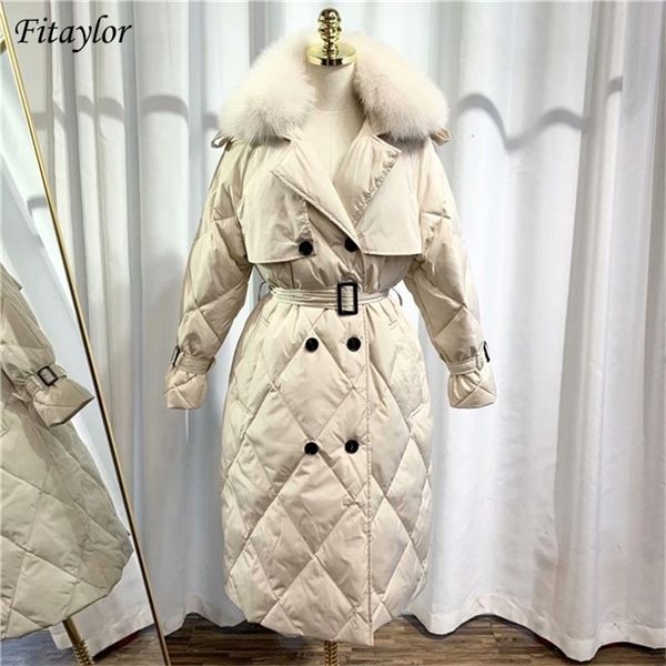 fitaylor winter большой искусственный мех long jacket 90% белая утка parka женщины теплый снег двойной breasted sash tie up down coatx1016, Black;brown
fitaylor winter большой искусственный мех long jacket 90% белая утка parka женщины теплый снег двойной breasted sash tie up down coatx1016, Black;brown