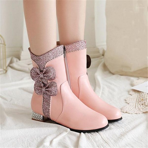 pxelena new bling bow tie lovely lolita princess wedding boots bride shoes white pink block low heel ankle boots plus size 34-431, Black
pxelena new bling bow tie lovely lolita princess wedding boots bride shoes white pink block low heel ankle boots plus size 34-431, Black