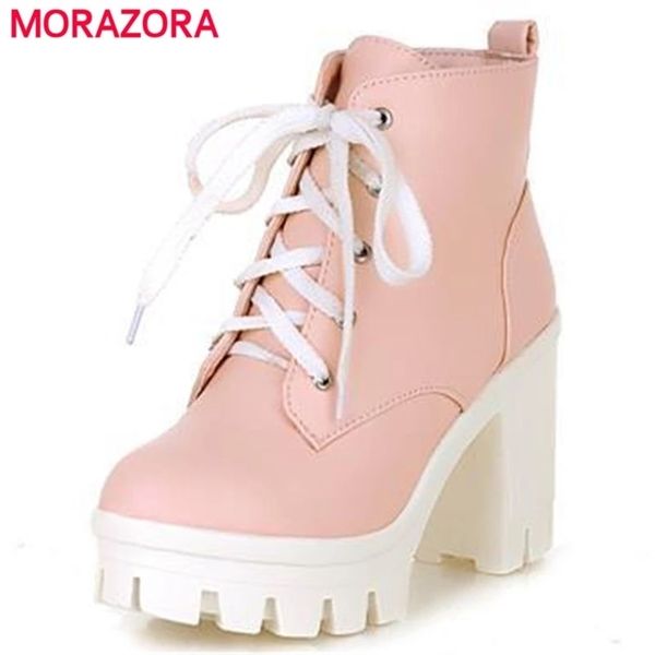 morazora 2020 new fashion women's ankle boots lace up high heels punk platform women autumn winter snow boots ladies shoes y200723, Black
morazora 2020 new fashion women's ankle boots lace up high heels punk platform women autumn winter snow boots ladies shoes y200723, Black