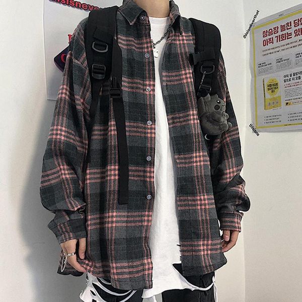 men's casual shirts plaid shirt long sleeve spring summer fashion trend baggy chemise homme men clothing bc50cs, White;black
men's casual shirts plaid shirt long sleeve spring summer fashion trend baggy chemise homme men clothing bc50cs, White;black