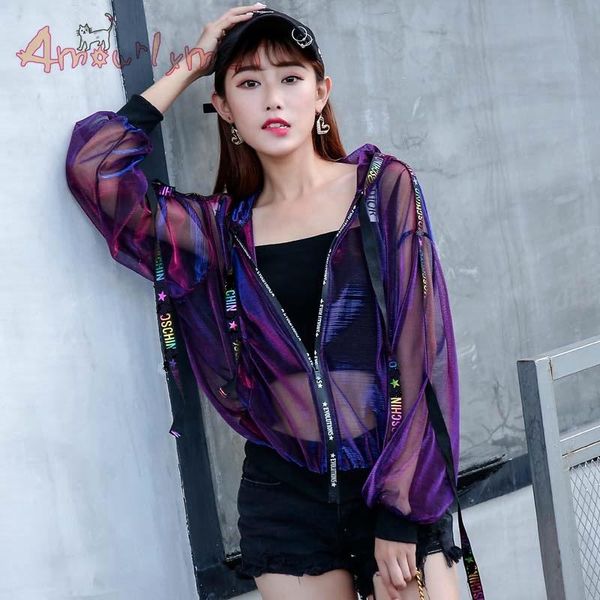 women's jackets summer women jacket harajuku sun protection clothing laser hologram sunproof see through loose hooded zipper coat sunsc, Black;brown
women's jackets summer women jacket harajuku sun protection clothing laser hologram sunproof see through loose hooded zipper coat sunsc, Black;brown
