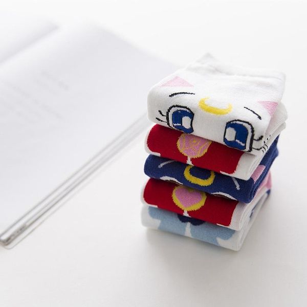 the new sailor moon cartoon candy bar socks cotton sweet and creative ladies short winter cold protection, Black
the new sailor moon cartoon candy bar socks cotton sweet and creative ladies short winter cold protection, Black