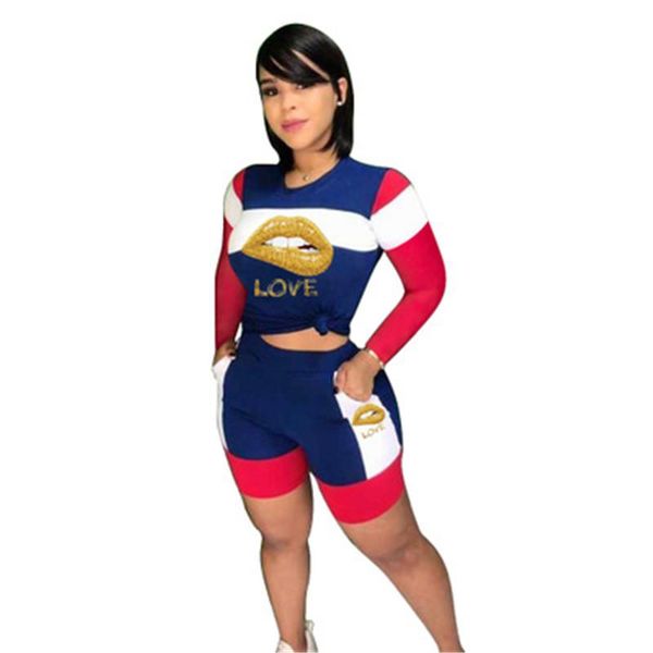 women lips love sports suits fashion long sleeve round neck shorts sets designer female autumn new casual slim elastic waist tracksuits, Gray
women lips love sports suits fashion long sleeve round neck shorts sets designer female autumn new casual slim elastic waist tracksuits, Gray