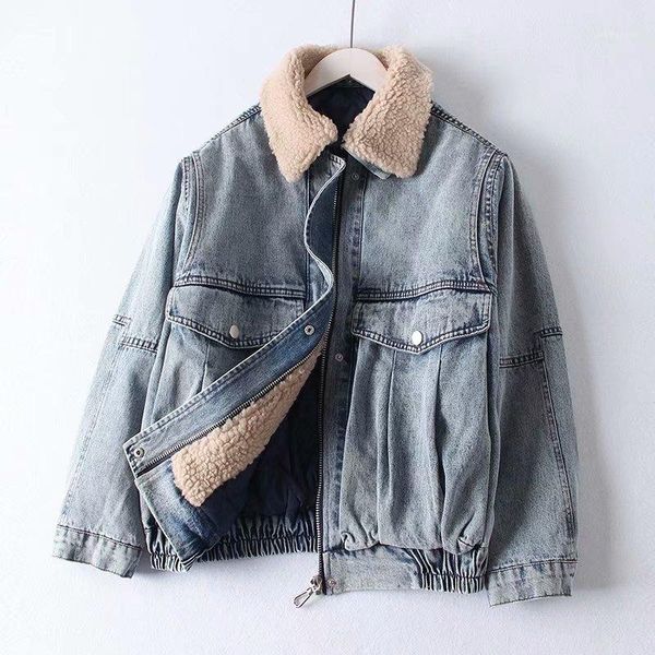 winter long sleeve lapel neck jacket famale warm outwear womens plus velvet denim coats autumn, Black;brown
winter long sleeve lapel neck jacket famale warm outwear womens plus velvet denim coats autumn, Black;brown