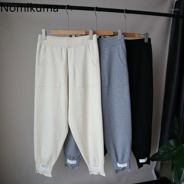 nomikuma women knitted harem pants 2020 autumn winter causal long trousers korean letters appliques sweatpants feminimos 6c6121, Black;white
nomikuma women knitted harem pants 2020 autumn winter causal long trousers korean letters appliques sweatpants feminimos 6c6121, Black;white