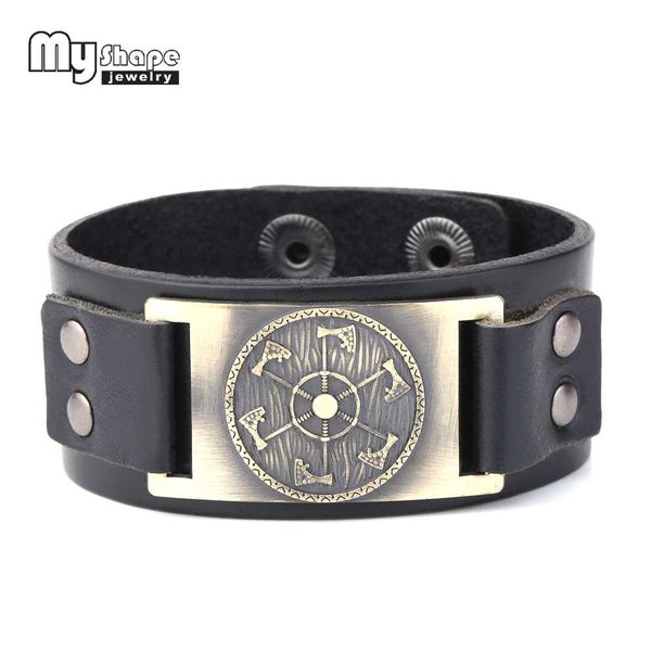 bangle my shape viking axe pendant men jewelry shield norse mythology nordic fashion bracelet leather pulseira masculina bileklik, Black
bangle my shape viking axe pendant men jewelry shield norse mythology nordic fashion bracelet leather pulseira masculina bileklik, Black