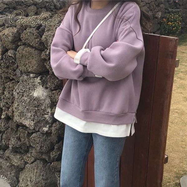 ordi2019 autumn winter women hoodies and sweatshirts tracksuit loose casual sweatshirt fake 2 piece set1, Black
ordi2019 autumn winter women hoodies and sweatshirts tracksuit loose casual sweatshirt fake 2 piece set1, Black