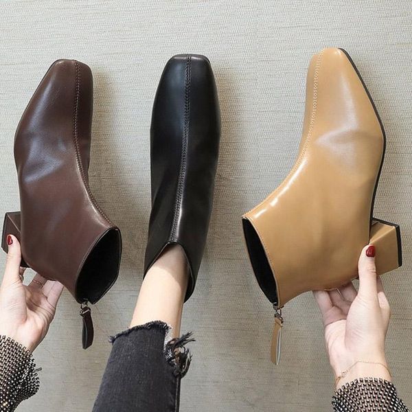 woman ankle shoes women boots ladies sewing zipper solid elegant mid heels female classical square toe new, Black
woman ankle shoes women boots ladies sewing zipper solid elegant mid heels female classical square toe new, Black