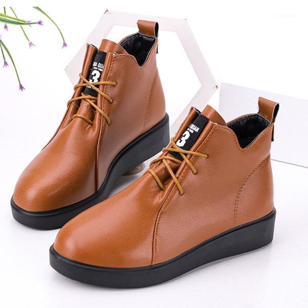 fashion women new leather ankle boots ankle bare lace-up flat with leather shoes solid casual round toe boots mujer1, Black
fashion women new leather ankle boots ankle bare lace-up flat with leather shoes solid casual round toe boots mujer1, Black