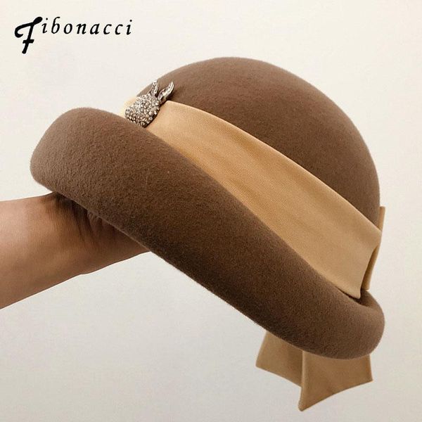fibonacci fashion hat elegant female fedoras wool felt hat ribbon bow floral formal berets fedora hats for women winter, Blue;gray
fibonacci fashion hat elegant female fedoras wool felt hat ribbon bow floral formal berets fedora hats for women winter, Blue;gray