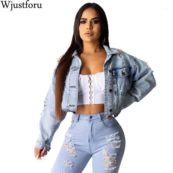 wjustforu ripped denim jacket women hole boyfriend style long sleeve vintage jean jacket denim loose autumn coat jean slim1, Black;brown
wjustforu ripped denim jacket women hole boyfriend style long sleeve vintage jean jacket denim loose autumn coat jean slim1, Black;brown