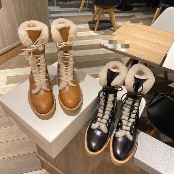 boots shoes women winter mid calf fur genuine leather shearling round toe lace up zapatos de mujer, Black
boots shoes women winter mid calf fur genuine leather shearling round toe lace up zapatos de mujer, Black