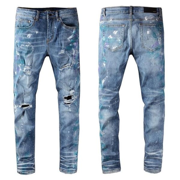 2020 new mens jeans distressed motorcycle biker jeans rock skinny slim ripped hole famous denim pants skinny jeans, Blue
2020 new mens jeans distressed motorcycle biker jeans rock skinny slim ripped hole famous denim pants skinny jeans, Blue
