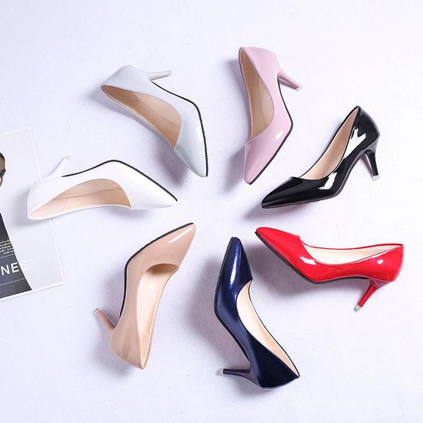 high heel women's new work shoes light-colored pointed stiletto banquet shoes wedding women, Black
high heel women's new work shoes light-colored pointed stiletto banquet shoes wedding women, Black