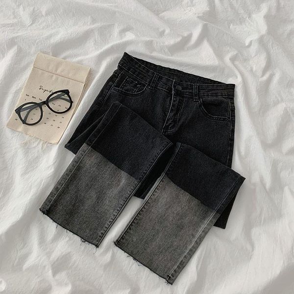women's jeans fashion design black women high waist straight ankle length patchwork female quality, Blue
women's jeans fashion design black women high waist straight ankle length patchwork female quality, Blue