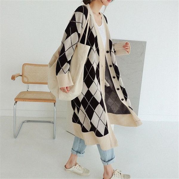 big sweater women's loose cardigan lazy wind medium long coat versatile korean knitwear knitwear coat knitweardiamond lattice fashion w, White;black
big sweater women's loose cardigan lazy wind medium long coat versatile korean knitwear knitwear coat knitweardiamond lattice fashion w, White;black