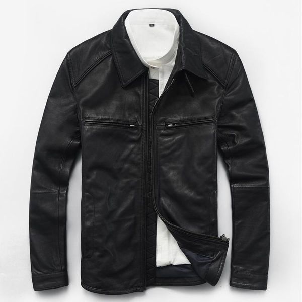genuine men real sheepskin leather jacket spring autumn short motocycle plus size coat 180001mf609, Black
genuine men real sheepskin leather jacket spring autumn short motocycle plus size coat 180001mf609, Black
