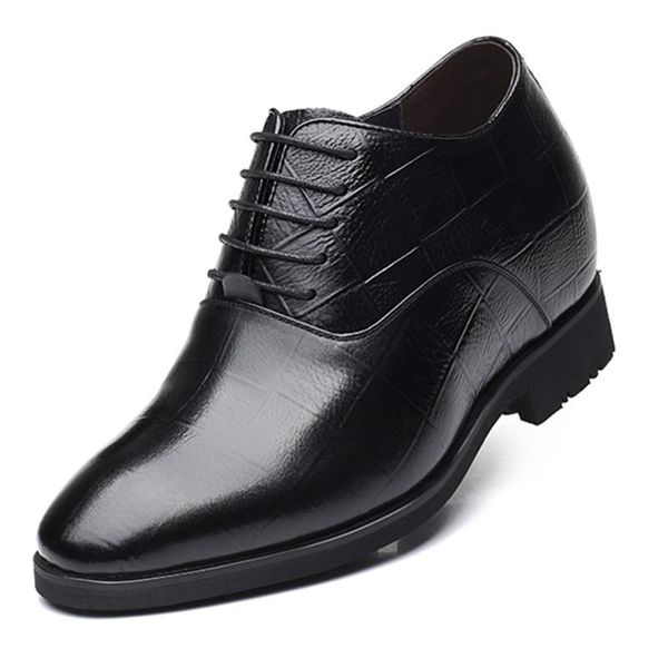 brand new increased men's height lace up elevator formal dress shoes leather get taller 9cm for wedding party footwear, Black
brand new increased men's height lace up elevator formal dress shoes leather get taller 9cm for wedding party footwear, Black