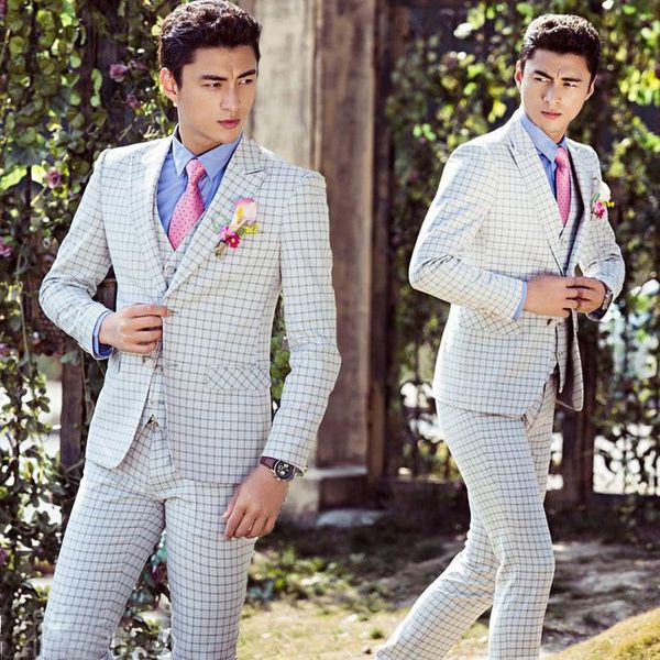 men's suits & blazers autumn and winter studio pographic clothing korean slim england grid fashion suit vest three-piece yf125, White;black
men's suits & blazers autumn and winter studio pographic clothing korean slim england grid fashion suit vest three-piece yf125, White;black