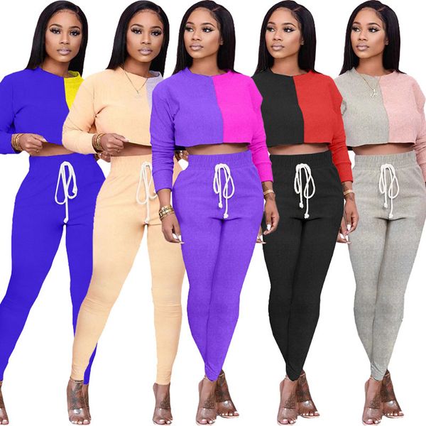 fall winter womens 2 two piece clothing fashion patchwork tracksuits crop trousers outfits set sportswear jogging suit clothes, Gray
fall winter womens 2 two piece clothing fashion patchwork tracksuits crop trousers outfits set sportswear jogging suit clothes, Gray
