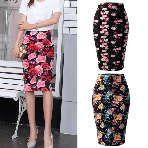 fashion women elastic high waist pencil skirts midi skirt women printed women elegant roses floral print skrit, Black
fashion women elastic high waist pencil skirts midi skirt women printed women elegant roses floral print skrit, Black
