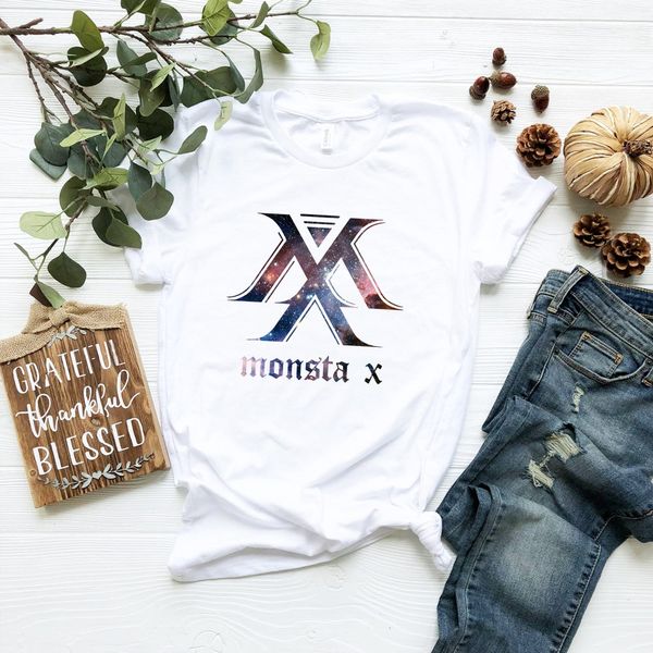 monsta x logo k pop kurzarm t shirt sport hooded sweatshirt hoodie