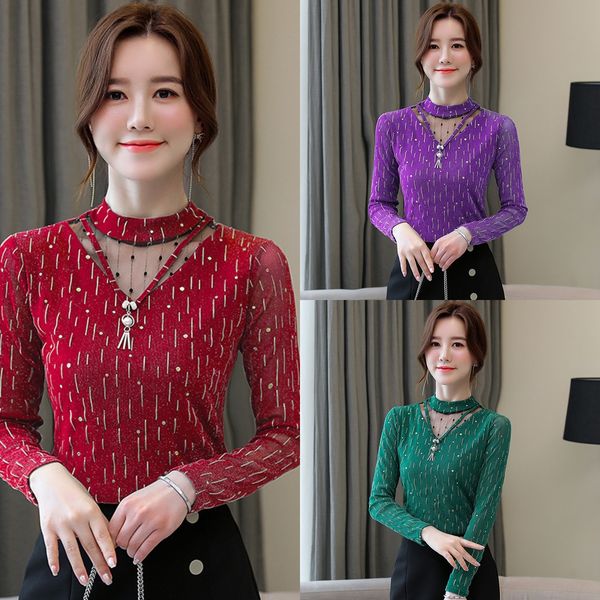 520#2020 spring and autumn new women's large size slimming lace shirtshirt lace long sleeve women's printed base shirt m392n, White
520#2020 spring and autumn new women's large size slimming lace shirtshirt lace long sleeve women's printed base shirt m392n, White