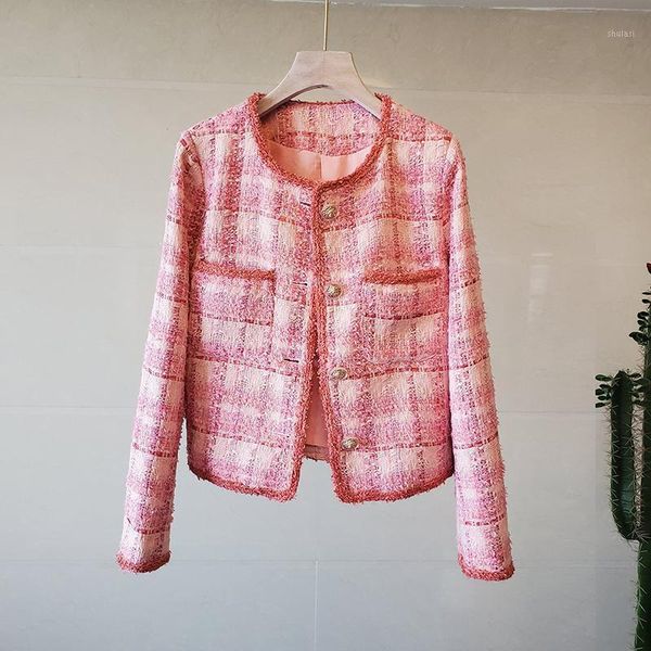 pink plaid tweed jacket coats women o-neck single breasted vintage autumn winter wool cardigans loose runway luxury korean b4461, Black;brown
pink plaid tweed jacket coats women o-neck single breasted vintage autumn winter wool cardigans loose runway luxury korean b4461, Black;brown