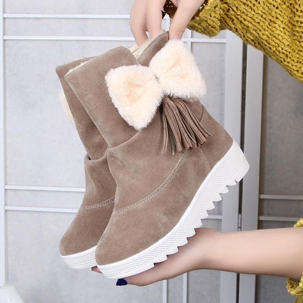 autumn and winter women's booties new wedges anti-skiing boots female bow tassels warm female boots winter s0225, Black
autumn and winter women's booties new wedges anti-skiing boots female bow tassels warm female boots winter s0225, Black