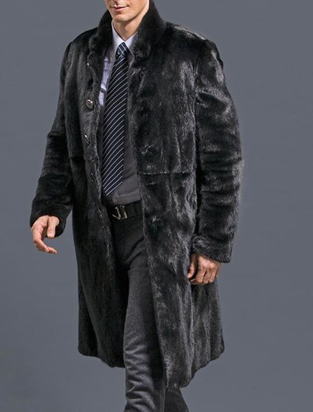 european and american fall/winter faux fur coat men's long mink fur coat business casual men's artificial fur windbreaker, Black
european and american fall/winter faux fur coat men's long mink fur coat business casual men's artificial fur windbreaker, Black