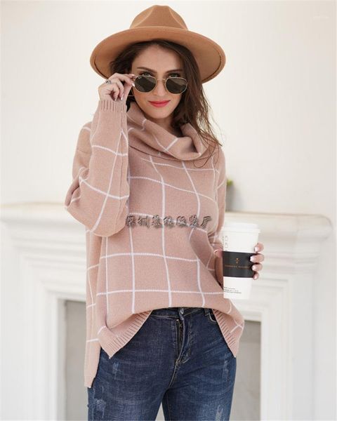 casual turtleneck plaid women sweater autumn winter long sleeve knitted sweater female streetwear ladies pullover1, White;black
casual turtleneck plaid women sweater autumn winter long sleeve knitted sweater female streetwear ladies pullover1, White;black