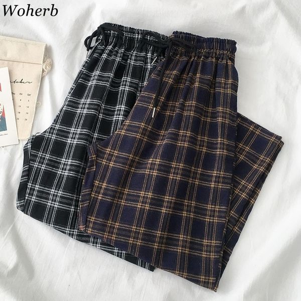 woherb plaid pants female korean style harajuku boyfriends wide leg pants loose vintage casual joggers women elastic waist capri 201106, Black;white
woherb plaid pants female korean style harajuku boyfriends wide leg pants loose vintage casual joggers women elastic waist capri 201106, Black;white
