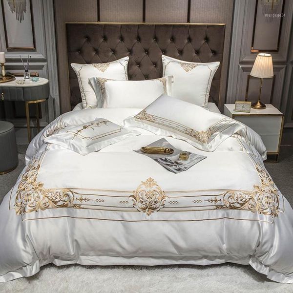 svetanya white golden embroidery bedding set silk cotton linens king size duvet cover set flat /fitted sheet pillow sham1
svetanya white golden embroidery bedding set silk cotton linens king size duvet cover set flat /fitted sheet pillow sham1