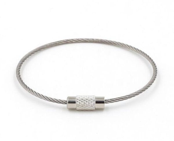 stainless steel wire keychain cable key ring for outdoor hiking 3000pcs, Silver