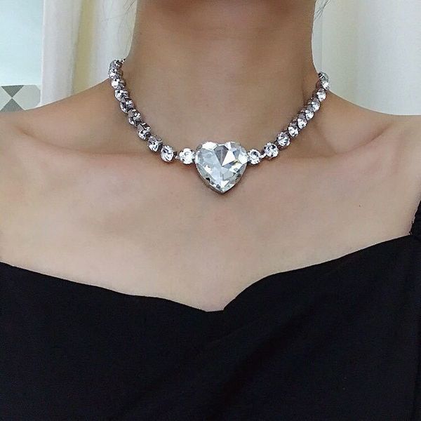 heavy industry luxury diamond big love necklace personality exaggeration clavicle choker neck chain fashion girl, Silver
heavy industry luxury diamond big love necklace personality exaggeration clavicle choker neck chain fashion girl, Silver