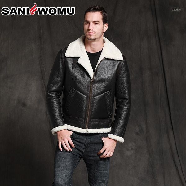 men's leather & faux sani original ecology natural fur male short jacket thick warm b3 flight clothes men sheepskin motorcycle slim ove, Black
men's leather & faux sani original ecology natural fur male short jacket thick warm b3 flight clothes men sheepskin motorcycle slim ove, Black