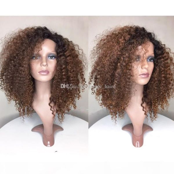 glueless ombre lace front wig brazilian virgin human hair #1bt30 fashion kinky curly full lace human hair wigs with baby hair, Black;brown
glueless ombre lace front wig brazilian virgin human hair #1bt30 fashion kinky curly full lace human hair wigs with baby hair, Black;brown