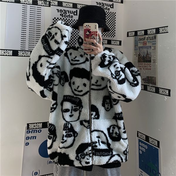 korean winter new harajuku lazy bf style coat cute cartoons printing full sleeve jaet lambswool keep warm zipper outerwear, Black
korean winter new harajuku lazy bf style coat cute cartoons printing full sleeve jaet lambswool keep warm zipper outerwear, Black