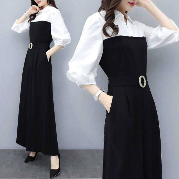 women 2020 jumpsuit romper elegant belt turn-down collar occasional patchwork wide leg monkey pants loose ladies p9da, Black;white
women 2020 jumpsuit romper elegant belt turn-down collar occasional patchwork wide leg monkey pants loose ladies p9da, Black;white